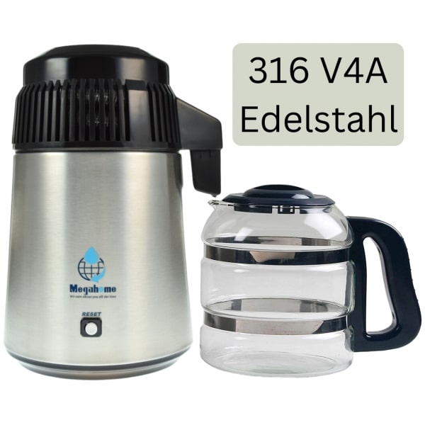 Wasser-Destilliergerät Megahome 316 – für reines Wasser Megahome Destilliergerät Edelstahl