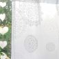 Preview: Gardine Rami - weiß bestickt und weiß-silber bedruckt, 145cm breit