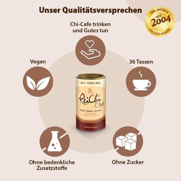 Dr. Jakob's ReiChi Cafe: cremiger Genuss aus Reishi-Pilz, Kaffee und Kokos 180g