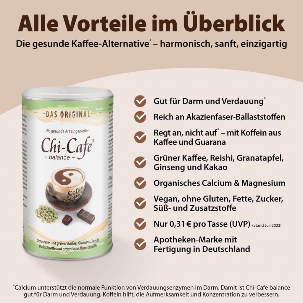 Dr. Jacobs Chi-Cafe balance: harmonisch, sanft, einzigartig & für echte Genießer 450 Gr.