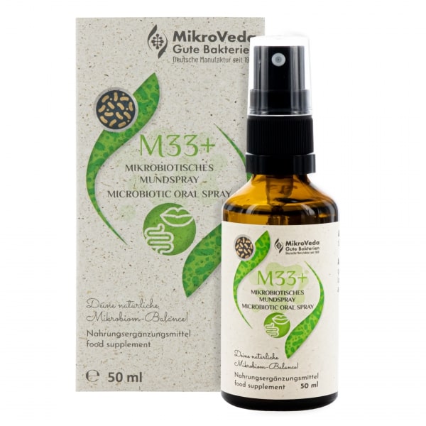 Mikrobiotisches Mundspray M33+ von MikroVeda Mikrobiotisches Spray M33+ Nahrungsergänzung